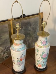 Pair Of Wonderful Antique Chinese Porcelain Lamps