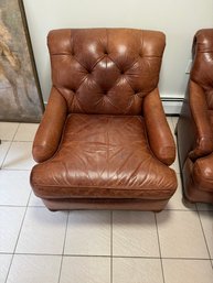 Vintage Chesterfield Style Tufted Leather Lounge Chair