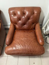 Vintage Chesterfield Style Tufted Leather Lounge Chair #2