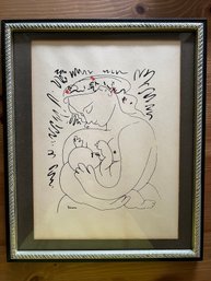 Pablo Picasso 'Maternite' Mother & Child Plate Signed Lithograph Mid 20th C.