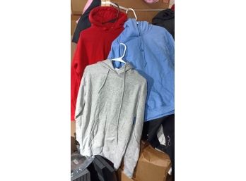 Assorted Brand New Cotton Hoodie & Sweatshirts Size: Medium Colors: Black Grey Teal Count: Three (3) Pieces