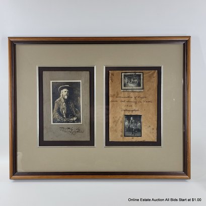 Antique Buffalo Bill Cody Original Signed Photograph In Presentation Frame
