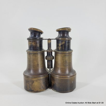Antique CW Dixey Brass Binoculars