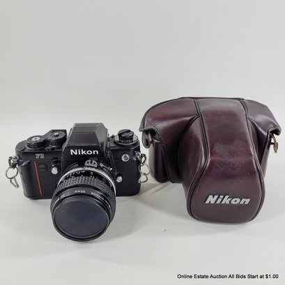 Nikon F3 35mm SLR Film Camera With Nikon Hoya 52mm UV(O) Lens In Case UNTESTED