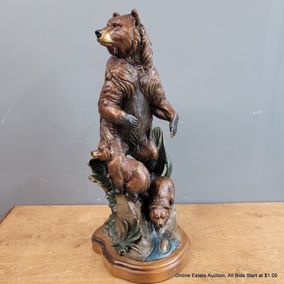 Steve Retzlaff 1999 Patinated Bronze Bear Sculpture Number 7/50  (LOCAL PICKUP OR UPS STORE SHIP ONLY)