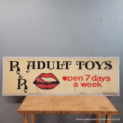 Vintage R & R Adult Toys Sign (LOCAL PICK UP ONLY)