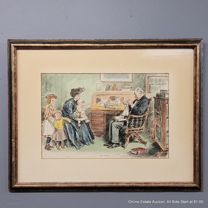 Charles Dana Gibson  Hand-Colored Etching Titled Legal Advice