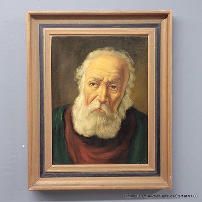 Vintage H. I. Tommy Oil On Canvas Painting Portrait Of A Man