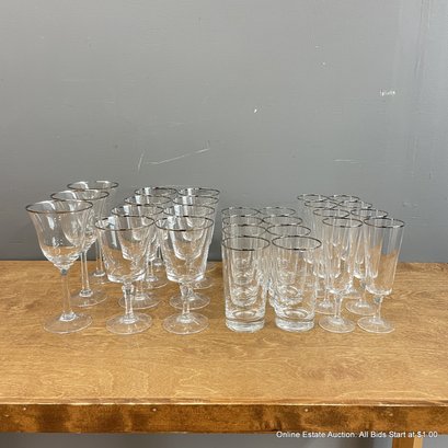 27-Piece Metal Rimmed Glass Set (LOCAL PICK UP OR UPS STORE ONLY)