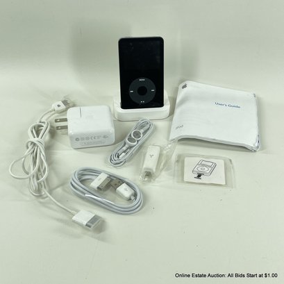 Apple 2006 Ipod 80GB Model A1136 & Accessories