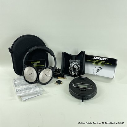 Bose Compact Disc Player, Acoustic Noise Canceling Headphones & Bose In Ear Headphones