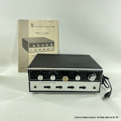Lafayette Model LA-450 50 Watt Solid State Amplifier With Manual