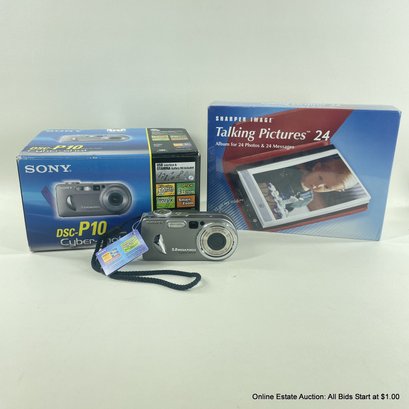 Sony DSC-P10 Cyber-Shot Digital Camera & Sharper Image Talking Pictures Album