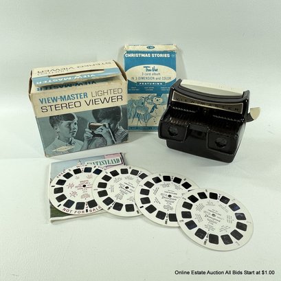 View Master Lighted Stereo Viewer In Original Box With Christmas Story Albums