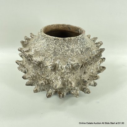 Pottery Sea Shell Form Footed Vessel