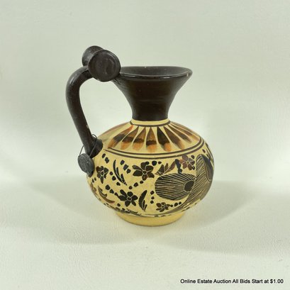 Small Greek Style Vessel With Hand Painted Design