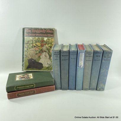 Vintage Books Including Louisa May Alcott Set, Grimms' Fairy Tales, Andersen's Fairy Tales, & The Raggedy Man