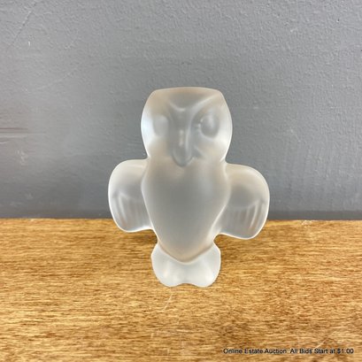 Frosted Glass Owl Figurine
