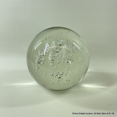 Signed Alfredo Barbini Murano Glass Sphere Made For Pauly