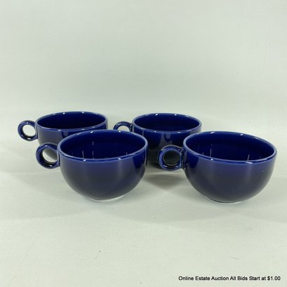 4 Cobalt Blue Italian Made Coffee Cups
