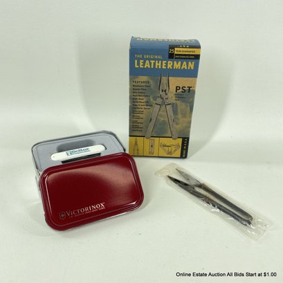 The Original Leatherman In Box With Leather Sheath Swiss Army Knife Japanese Style Thread Snips