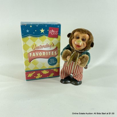 Russ Yesterday's Favorites Wind-Up Monkey Playing Cymbals In Original Box