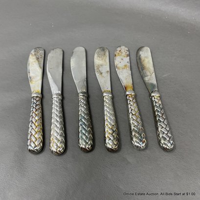 6 Silver Plated Godinger Silver Arts Co. Butter Spreaders