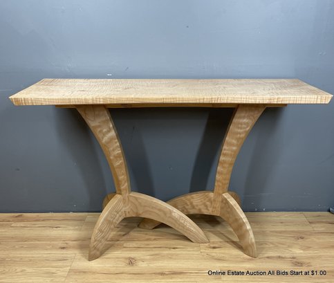 Curly And Quilted Maple 'Ibis Hall Table' Console Table By Seth Rollin (Local Pickup Only)