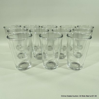 Set Of 12 Made In The USA Clear Drinking Glasses
