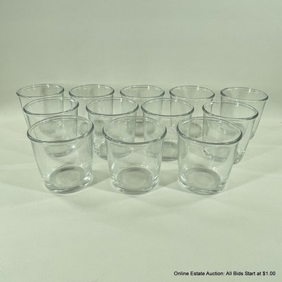 Set Of 12 Made In The USA Clear Glass Tumblers