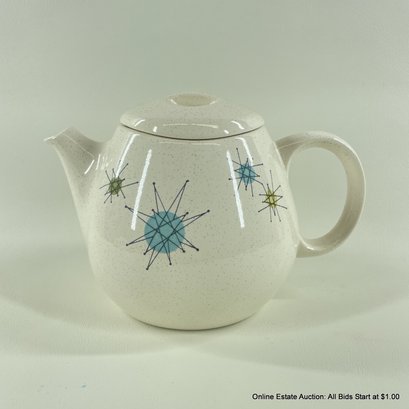 Vintage MCM Franciscan Ware Starburst Teapot With Lid