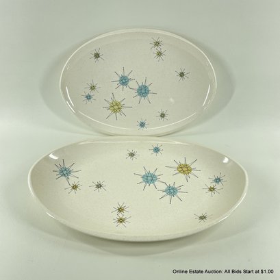 Pair Of Vintage MCM Franciscan Ware Starburst Serving Platters