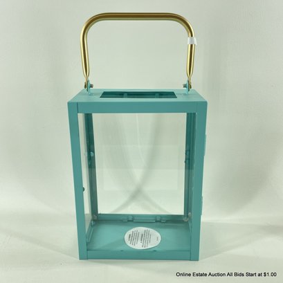 Contemporary Metal And Glass Candle Lantern