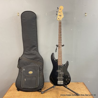 Fender Zone Four String Electric Bass Guitar In Padded Fender Case