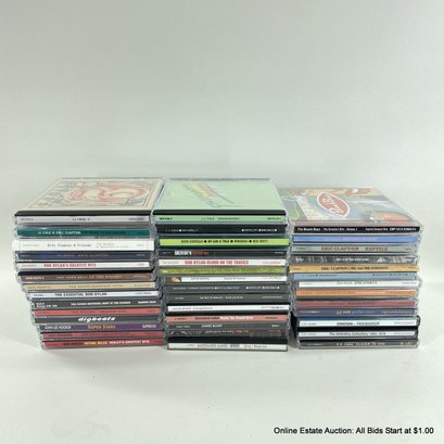 Collection Of 40 Assorted CDs By Various Artists-Eric Clapton, David Bowie, John Lee Hooker And More!