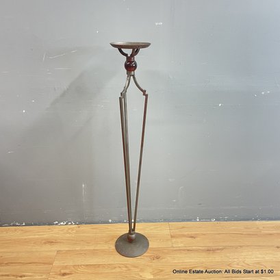 40' Tall Floor Metal Candle Holder With Glass Orb Accent (LOCAL PICK UP ONLY)