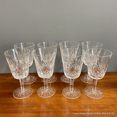 8 Waterford Crystal Water Goblet Glasses