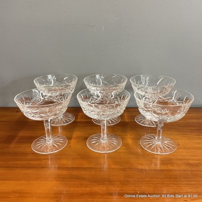 Six Waterford Lismore Champagne/Tall Sherbet Glasses