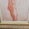 Vintage Conte Crayon Print Of A Classical Figure