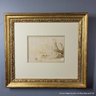 19th Century Landscape Watercolor On Paper Unsigned