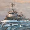 Michael Spakowsky Original Watercolor On Paper Deep Sea Escort (Local Pick Up Or UPS Store Ship Only)