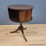 Mahogany Pedestal Drum Table With Rotating Top (Local Pick Up Only)