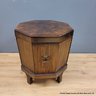 Mahogany Octagonal Side Table With Storage With Brass Banding (Local Pick Up Only)
