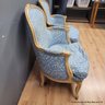 Pair Of French Provincial-Style Bergere Upholstered Chairs (LOCAL PICK UP ONLY)