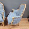Pair Of French Provincial-Style Bergere Upholstered Chairs (LOCAL PICK UP ONLY)