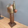 Antique Ships Sestrel Binnacle With Oil Lamp On Oak Base (LOCAL PICKUP ONLY)