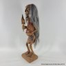 Ivan Otterlifter / Cyot Transforming Shaman Hand-Carved Wood, Hair, Abalone Sculpture 19'