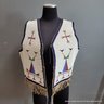 Antique Native American Sioux Tanned Leather Beaded Vest With Fringe