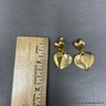 18K Yellow Gold Heart Earrings By Stella 5.46 Grams