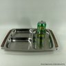 Vintage Mid-Century Divided Tray With Wood Handles